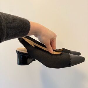 Adrienne Vittadini Black Slingback Heels